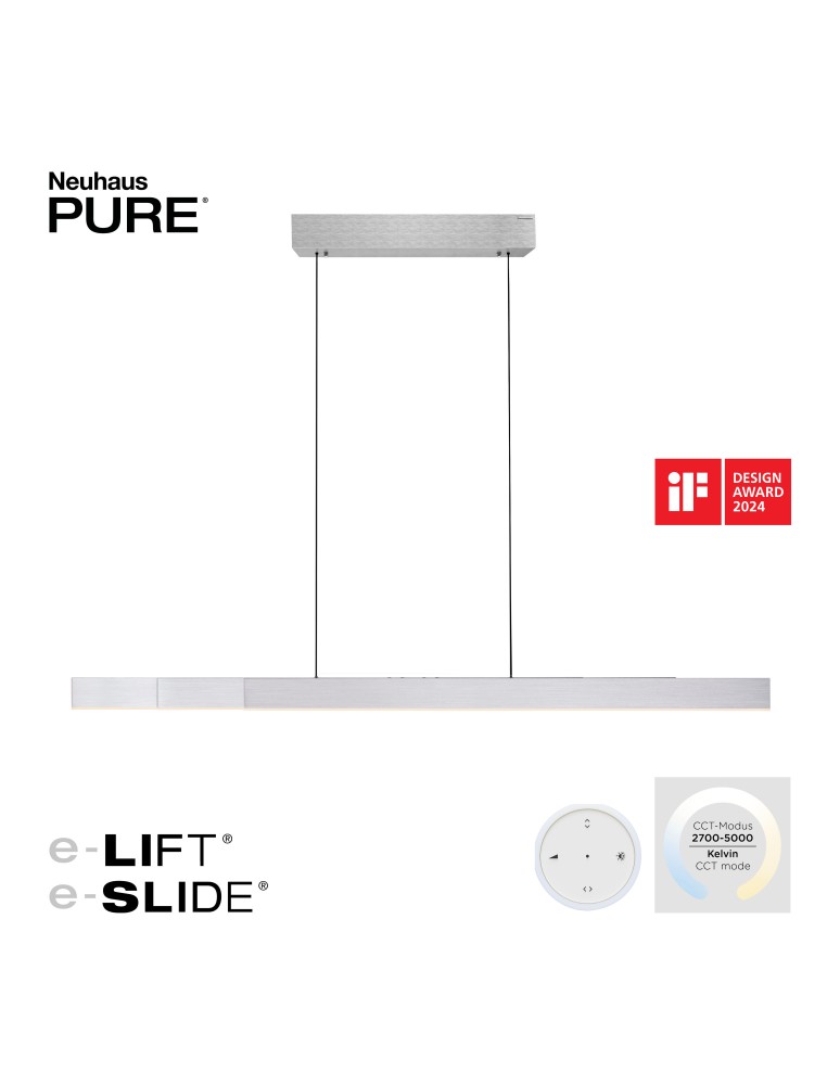 Paul Neuhaus Pure-Moto-Rise Lampa Wisząca Aluminium 2545-95