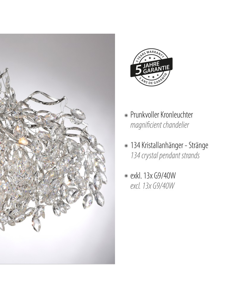 Paul Neuhaus Ricicle Lampa Wisząca Chrom 2036-17