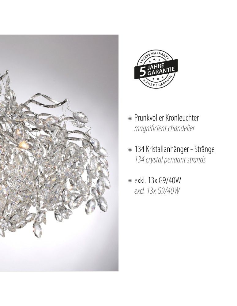 Paul Neuhaus Ricicle Lampa Wisząca Chrom 2036-17