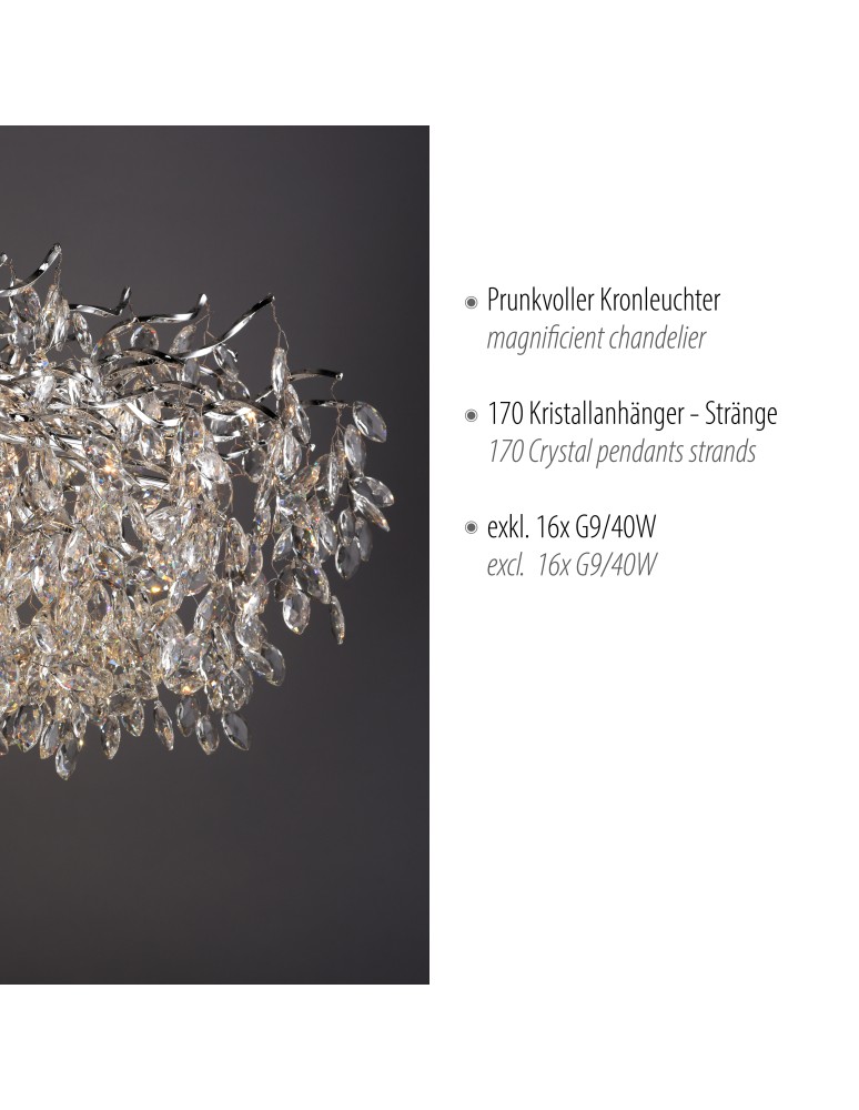 Paul Neuhaus Ricicle Lampa Wisząca Chrom 2037-17