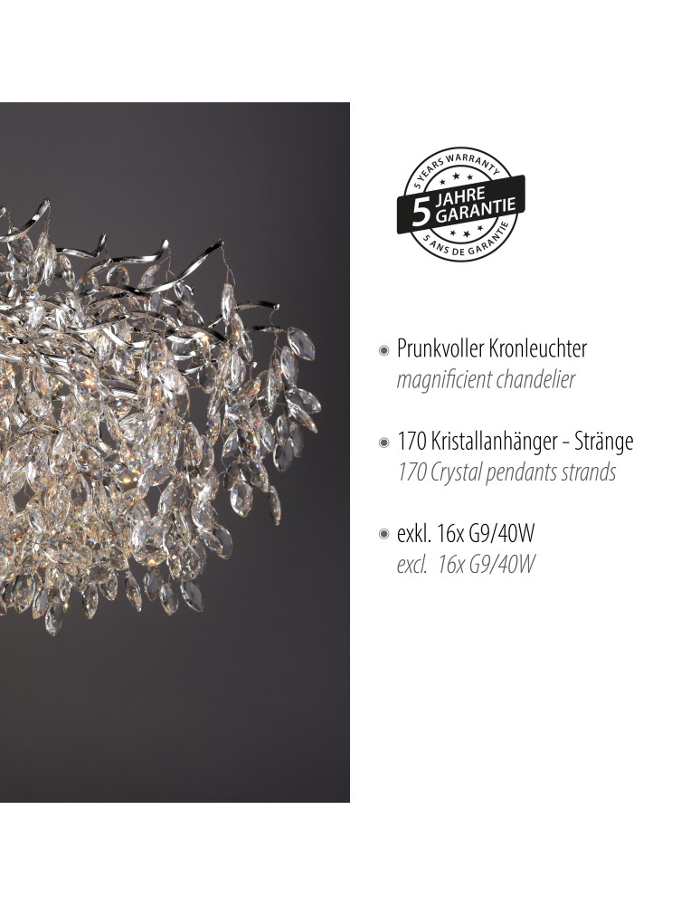 Paul Neuhaus Ricicle Lampa Wisząca Chrom 2037-17