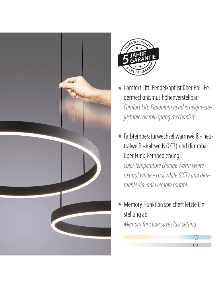 Paul Neuhaus Esko Lampa Wisząca Czarny 2360-18