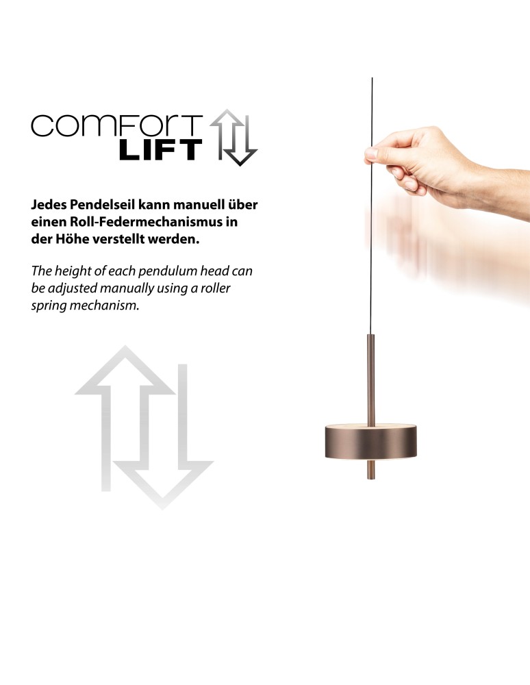 Paul Neuhaus Q-Rotate Lampa Wisząca Brązowy 2248-34