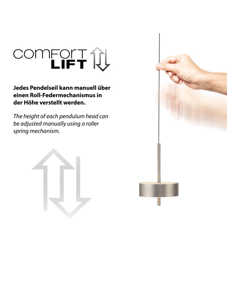 Paul Neuhaus Q-Rotate Lampa Wisząca Aluminium 2248-95