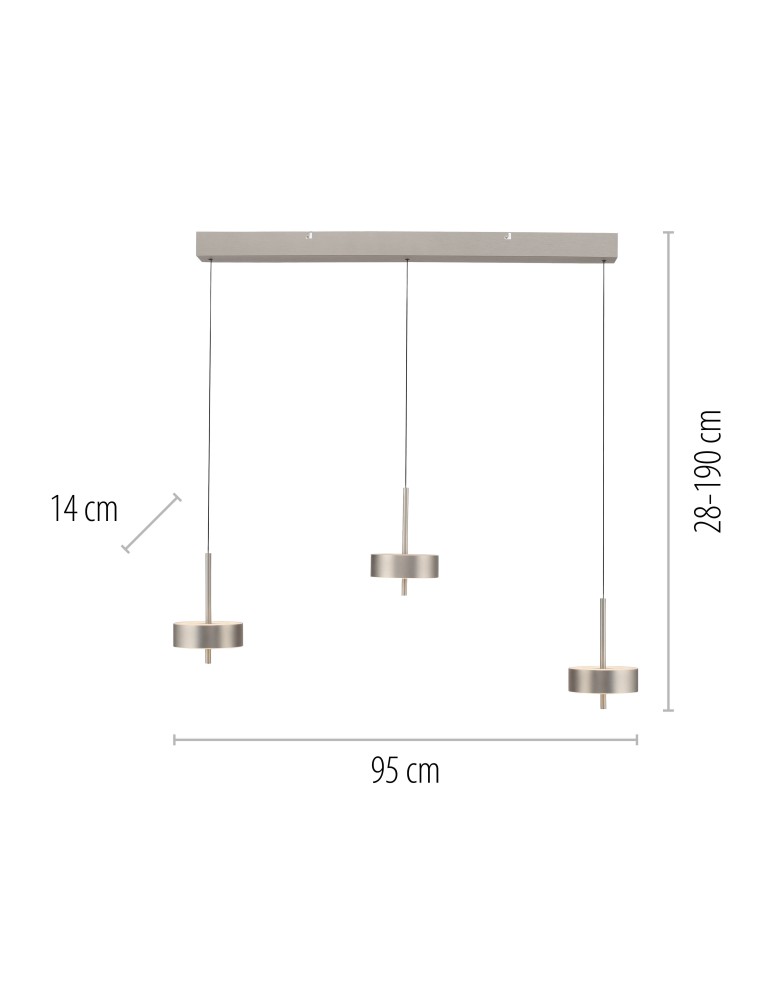 Paul Neuhaus Q-Rotate Lampa Wisząca Aluminium 2248-95