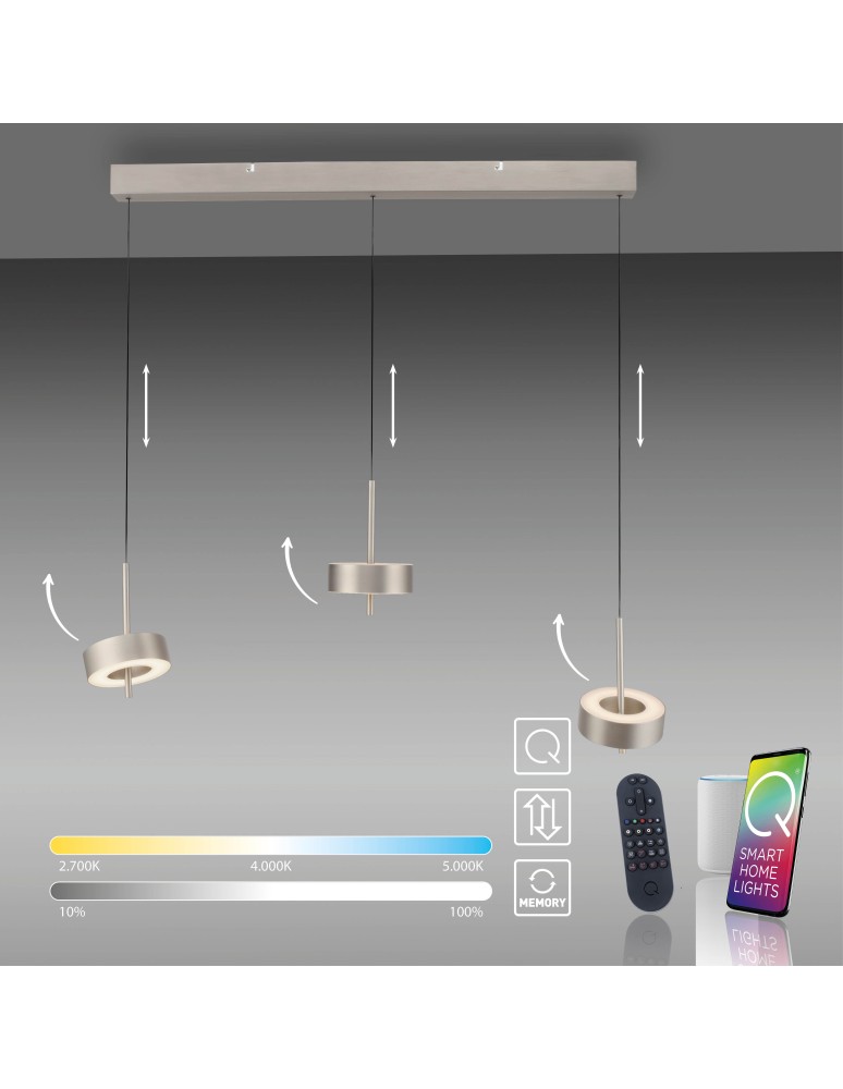 Paul Neuhaus Q-Rotate Lampa Wisząca Aluminium 2248-95