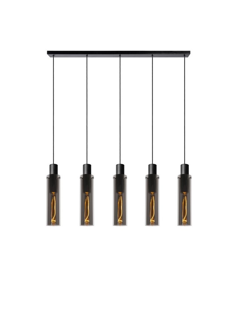 Pendant tube lamps - Lucide ORLANDO Pendant 5xE27 grey 74404/05/65 - product kolory-swiatla.pl 1
