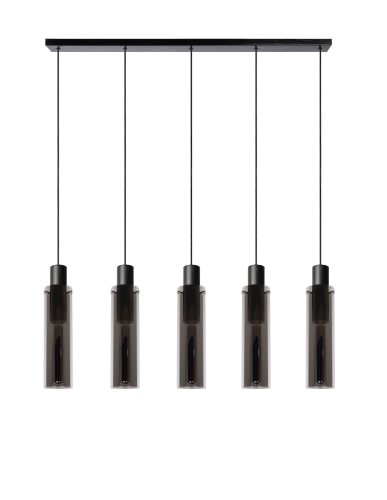 Pendant tube lamps - Lucide ORLANDO Pendant 5xE27 grey 74404/05/65 - product kolory-swiatla.pl 3