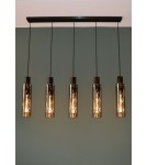 Pendant tube lamps - Lucide ORLANDO Pendant 5xE27 grey 74404/05/65 - product 5
