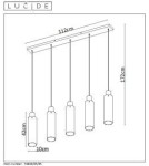 Pendant tube lamps - Lucide ORLANDO Pendant 5xE27 grey 74404/05/65 - product 8