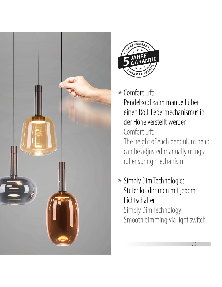 Paul Neuhaus Irides Lampa Wisząca Multikolor 2679-70