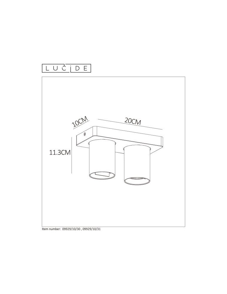 Spotlight ceiling lamps - Lucide NIGEL Ceiling 2xGU10 white 09929/10/31 - product kolory-swiatla.pl 5