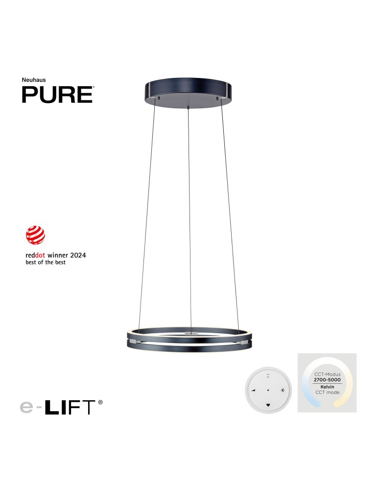 Paul Neuhaus Pure E-Loop Lampa Wisząca Szary 2550-15