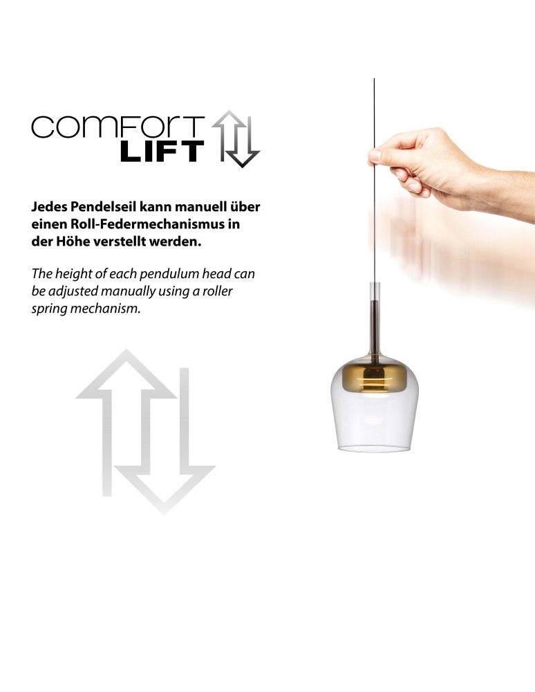 Paul Neuhaus Q-Kon Lampa Wisząca Złoty 2741-12