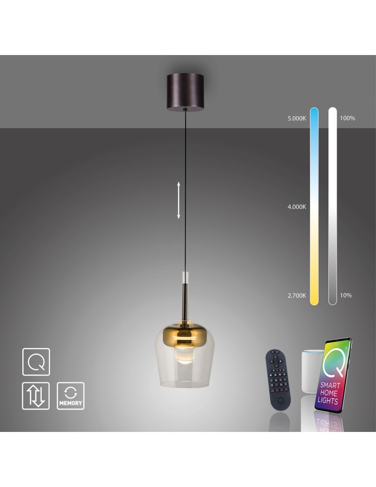 Paul Neuhaus Q-Kon Lampa Wisząca Złoty 2741-12