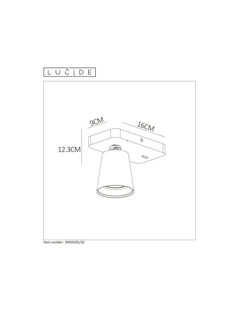 Reflektory sufitowe - Lucide TURNON  Sufitowa 1xGU10 czarny 09928/05/30 - produkt kolory-swiatla.pl 6