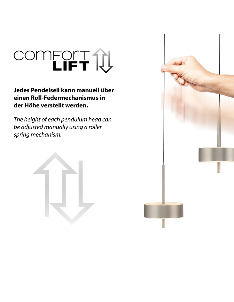 Paul Neuhaus Q-Rotate Lampa Wisząca Aluminium 2249-95