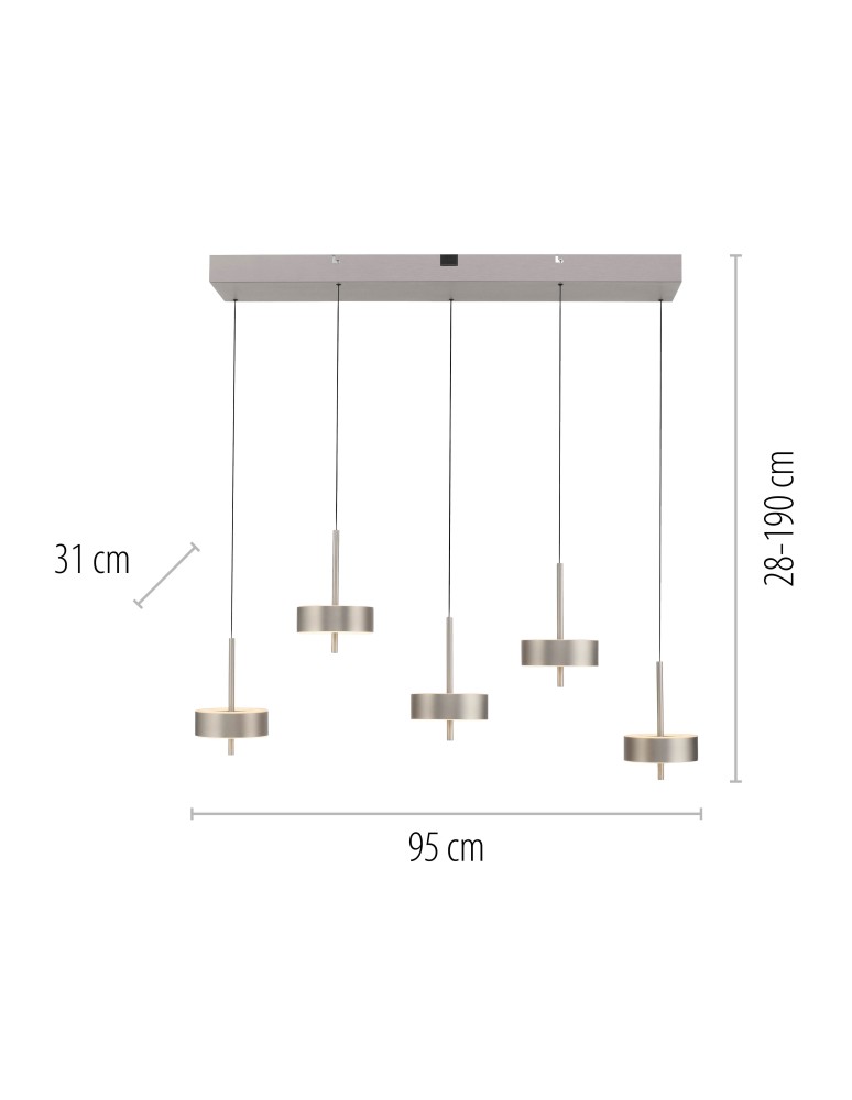 Paul Neuhaus Q-Rotate Lampa Wisząca Aluminium 2249-95