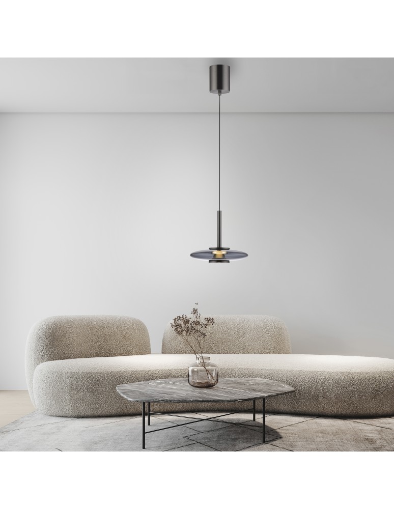 Paul Neuhaus Pure Vitrum Lampa Wisząca Szary 2053-15