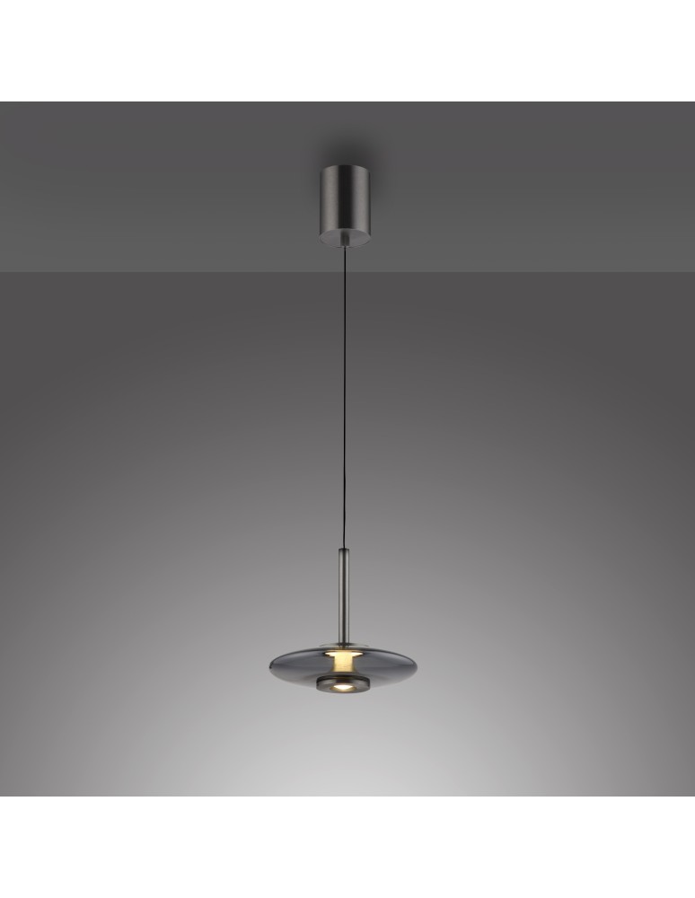 Paul Neuhaus Pure Vitrum Lampa Wisząca Szary 2053-15