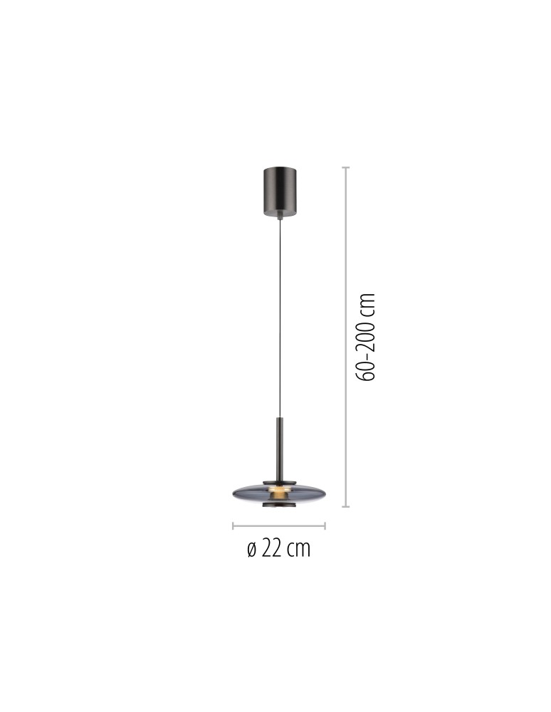 Paul Neuhaus Pure Vitrum Lampa Wisząca Szary 2053-15