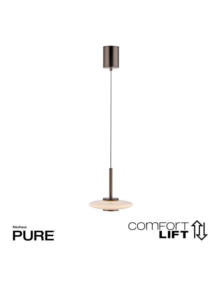 Paul Neuhaus Pure Vitrum Lampa Wisząca Ciemnometalowo-Brązowy 2053-34