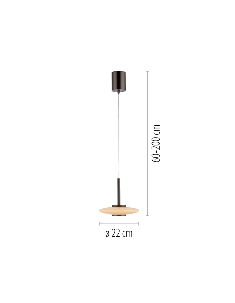 Paul Neuhaus Pure Vitrum Lampa Wisząca Ciemnometalowo-Brązowy 2053-34