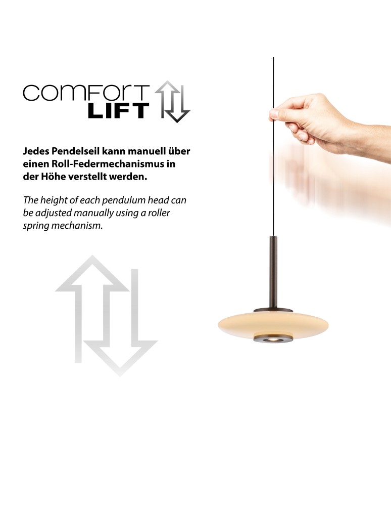 Paul Neuhaus Pure Vitrum Lampa Wisząca Ciemnometalowo-Brązowy 2053-34