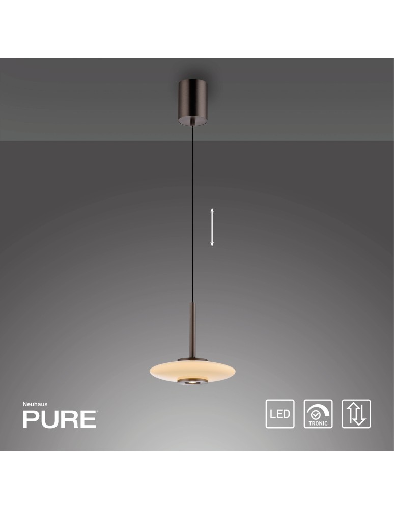 Paul Neuhaus Pure Vitrum Lampa Wisząca Ciemnometalowo-Brązowy 2053-34