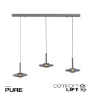 Paul Neuhaus Pure Vitrum Lampa Wisząca Szary 2083-15