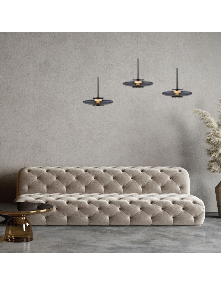 Paul Neuhaus Pure Vitrum Lampa Wisząca Szary 2083-15