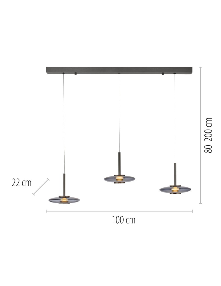 Paul Neuhaus Pure Vitrum Lampa Wisząca Szary 2083-15