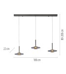 Paul Neuhaus Pure Vitrum Lampa Wisząca Szary 2083-15