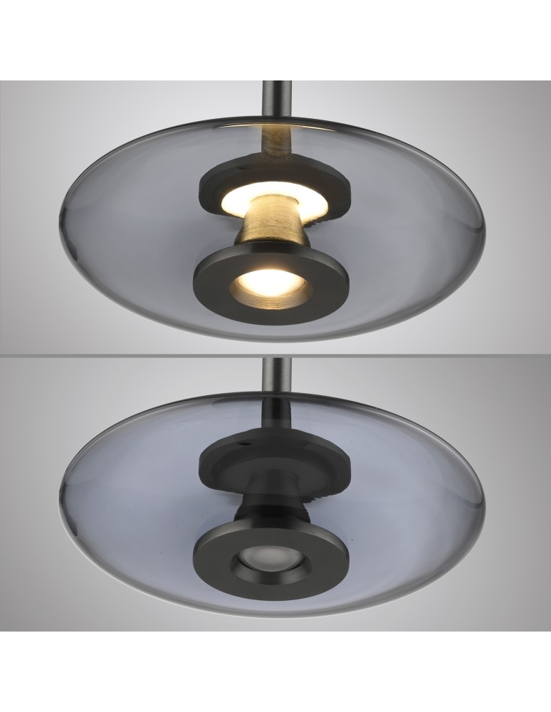 Paul Neuhaus Pure Vitrum Lampa Wisząca Szary 2083-15