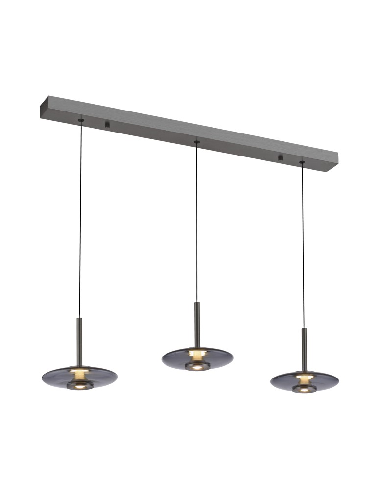 Paul Neuhaus Pure Vitrum Lampa Wisząca Szary 2083-15