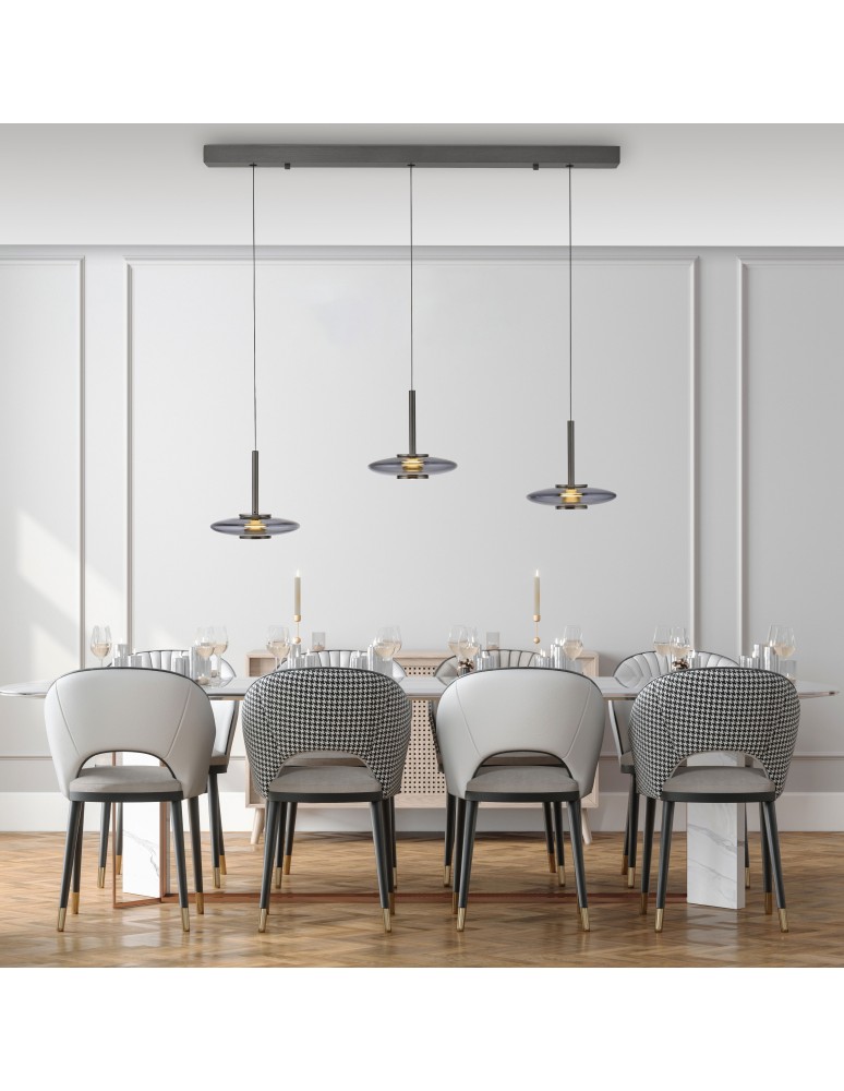 Paul Neuhaus Pure Vitrum Lampa Wisząca Szary 2083-15