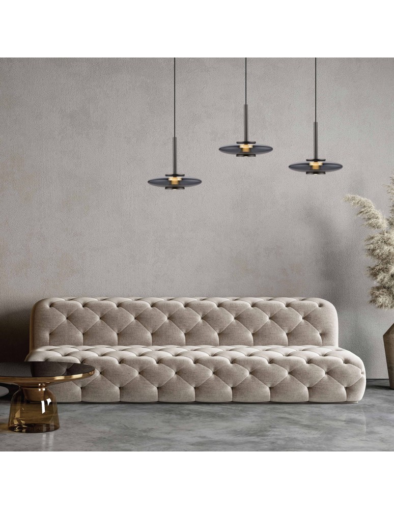 Paul Neuhaus Pure Vitrum Lampa Wisząca Szary 2083-15