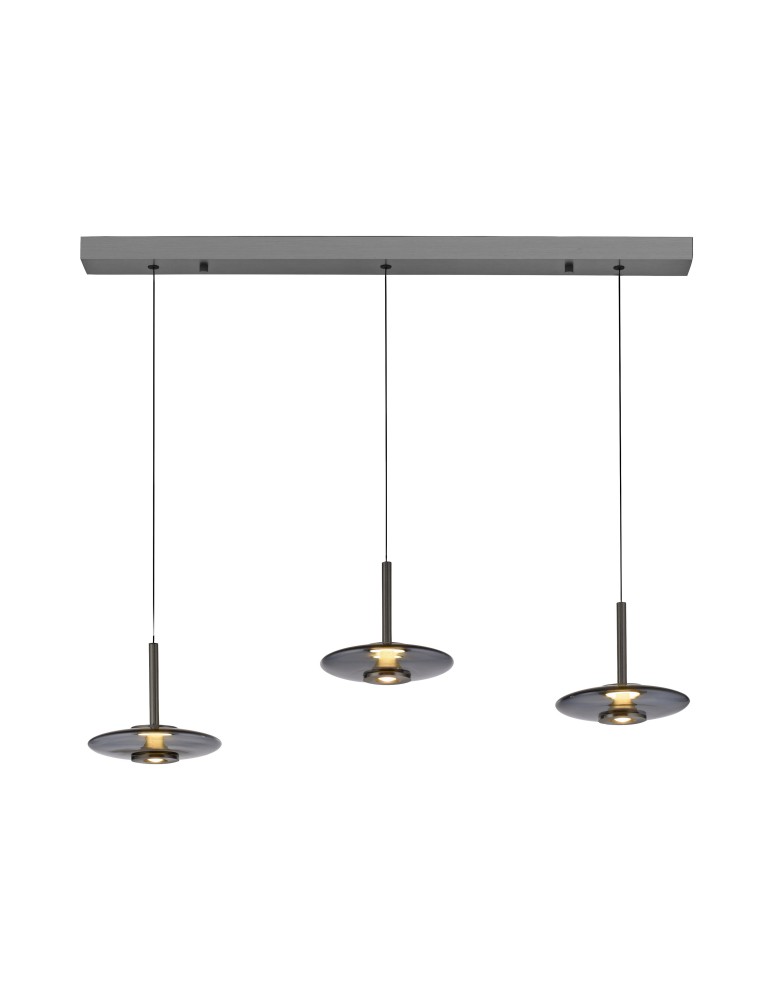 Paul Neuhaus Pure Vitrum Lampa Wisząca Szary 2083-15