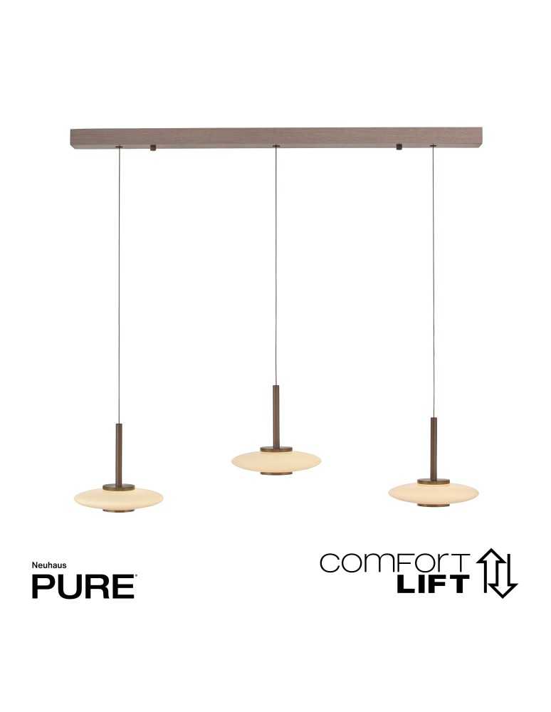 Paul Neuhaus Pure Vitrum Lampa Wisząca Ciemnometalowo-Brązowy 2083-34