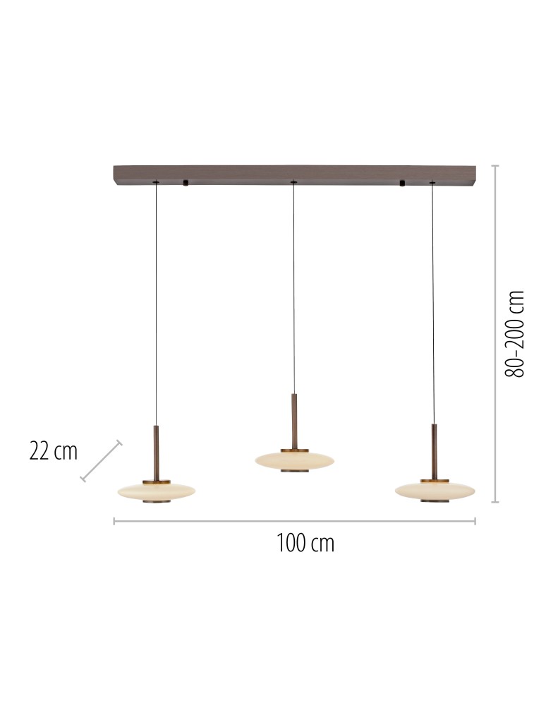 Paul Neuhaus Pure Vitrum Lampa Wisząca Ciemnometalowo-Brązowy 2083-34