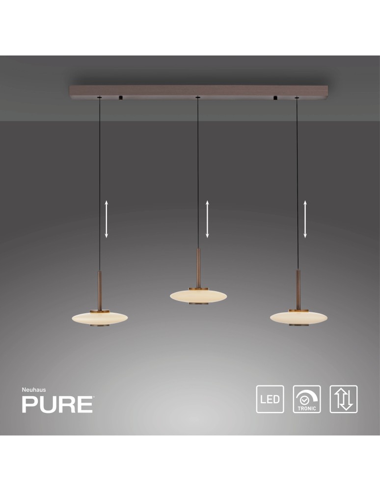 Paul Neuhaus Pure Vitrum Lampa Wisząca Ciemnometalowo-Brązowy 2083-34