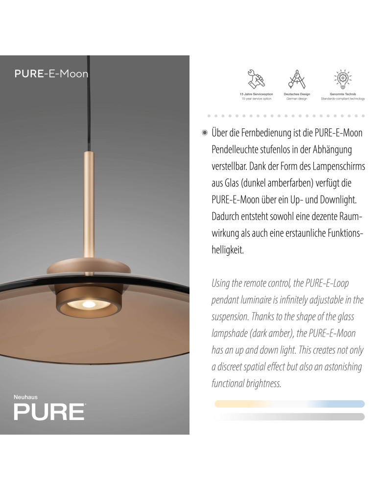 Paul Neuhaus Pure E-Moon Lampa Wisząca Brązowy 2195-97