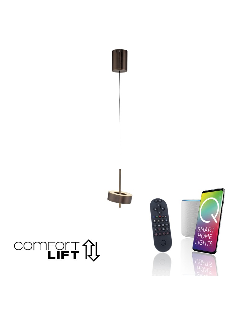 Paul Neuhaus Q-Rotate Lampa Wisząca Ciemnometalowo-Brązowy 2247-34