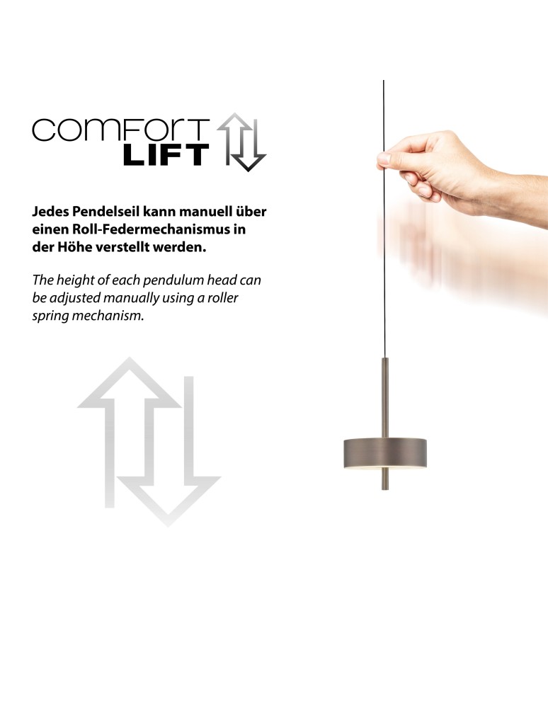 Paul Neuhaus Q-Rotate Lampa Wisząca Ciemnometalowo-Brązowy 2247-34