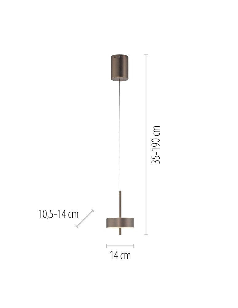 Paul Neuhaus Q-Rotate Lampa Wisząca Ciemnometalowo-Brązowy 2247-34