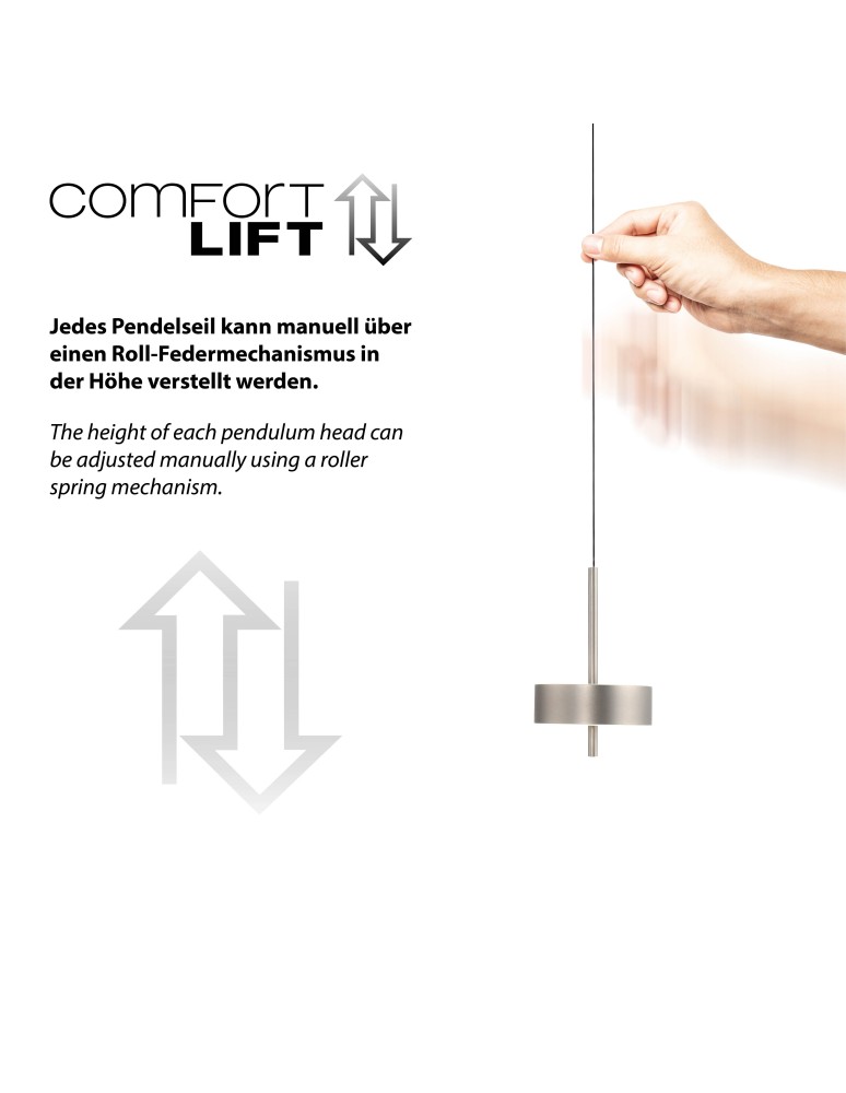 Paul Neuhaus Q-Rotate Lampa Wisząca Aluminium 2247-95