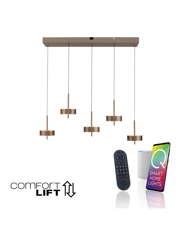 Paul Neuhaus Q-Rotate Lampa Wisząca Ciemnometalowo-Brązowy 2249-34