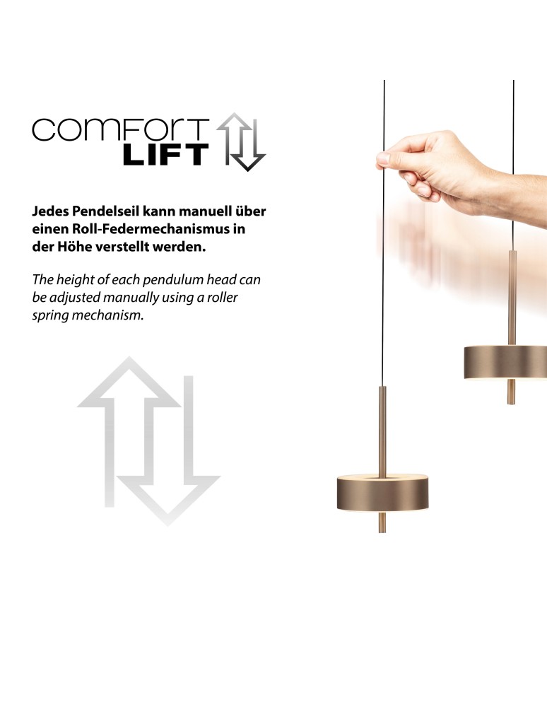 Paul Neuhaus Q-Rotate Lampa Wisząca Ciemnometalowo-Brązowy 2249-34