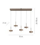 Paul Neuhaus Q-Rotate Lampa Wisząca Ciemnometalowo-Brązowy 2249-34