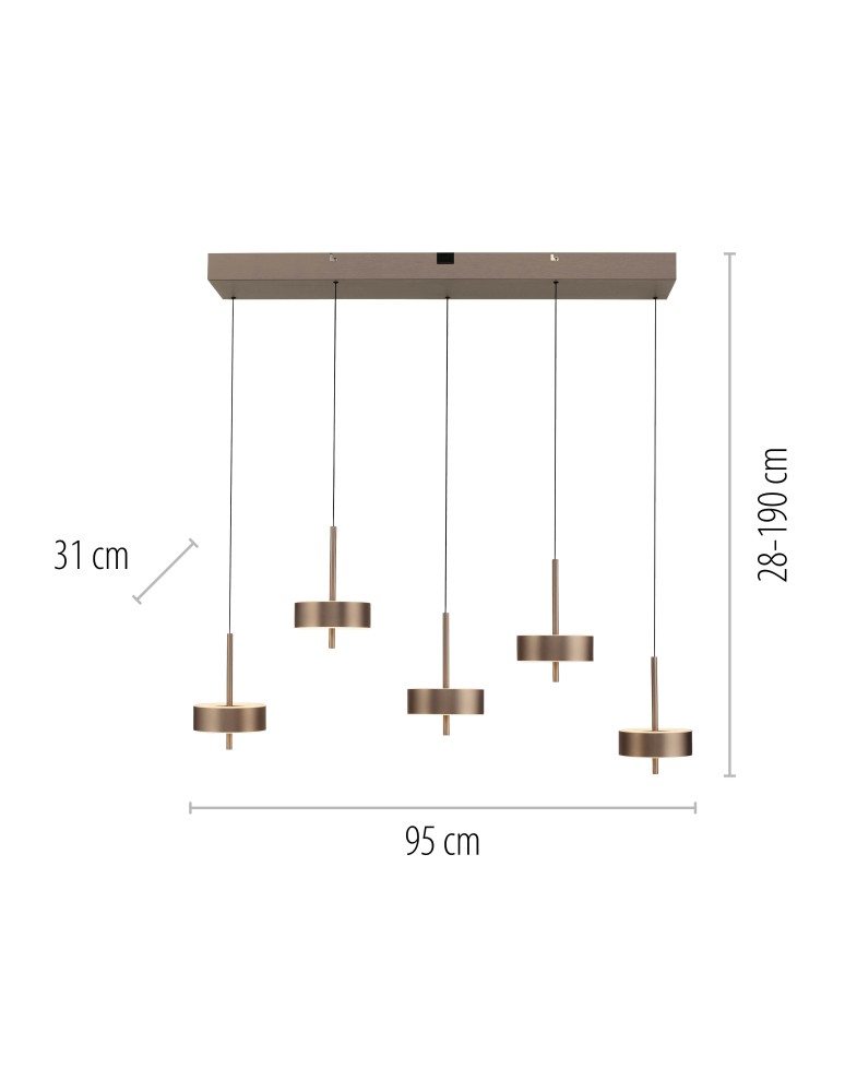Paul Neuhaus Q-Rotate Lampa Wisząca Ciemnometalowo-Brązowy 2249-34
